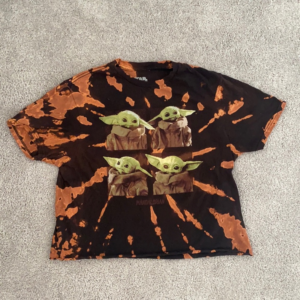 Star Wars Baby Yoda Grogu Bleached Crop